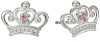 Disney Princess Sterling Silver Pink Crown-Shape Stud Earrings