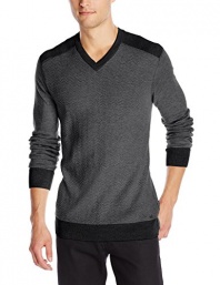 Calvin Klein Jeans Men's Texture Stitch V-neck Sweater