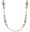 Charter Club Necklace, 39 Gold-Tone Bead and Crystal Fireball Long Necklace