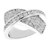 1.50 CT TW Diamond Crossover Channel Pave Set Ring in 14k White Gold