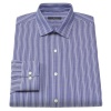 Marc Anthony Slim Fit Dress Shirt Size 14 1/2 slvs 32/33 Striped Navy Blue