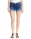 7 For All Mankind Women's Relaxed Mid Roll Up Short In Authentic Medium Blue