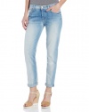 7 For All Mankind Women's Josephina Jean with Rolled Hem in Sun Bleach Destroy