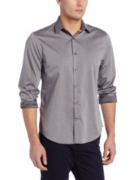 Perry Ellis Men's Long Sleeve Twill Noniron Medium Spread Collar Shirt