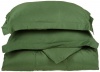 Impressions Genuine Egyptian Cotton 300 Thread Count  Full/Queen 3-Piece Duvet Cover Set Solid, Hunter Green