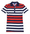 Tommy Hilfiger Women Stripe Pique Polo Shirt