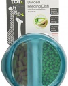 OXO Tot Divided Feeding Dish with Removable Ring and Storage Lid - Aqua
