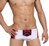 Koson-Man Men's Solid Fashion Sports Swimwear Strips Lace-up Swimming Trunks
