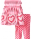 Bonnie Baby Baby-Girls Newborn Bonaz Hearts On Stripe Knit Top Multi Dots Capri