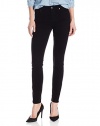 7 For All Mankind Women's Midrise Skinny Jean in Brushed Sateen Black