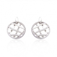 CleverEve Designer Series Rhoduim Plated Sterling Silver Open Circle Earrings