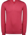 Armani Collezioni Pink Cotton V-Neck Pullover Sweater Small S Euro 50