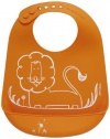 Modern-twist Baby Silicone Bucket Bib, Dandy Lion, Orange