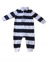 Polo Ralph Lauren Striped Infant Coverall White Navy (9 Months)