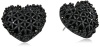 Betsey Johnson Women's Black Hearts Black Heart Button Earrings Black/Pot Black Stud Earrings
