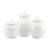 Lenox Opal Innocence Carved Canisters, White, Set of 3