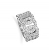 CleverEve 2014 Designer Series 4mm Interlocking Tapered Band Sterling Silver Pave CZ Circle Ring (Size 5 to 11)