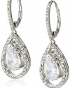Betsey Johnson Women's CZ Crystal Teardrop Silver Earrings Crystal/Silver Drop Earrings