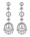CleverEve Luxury Series Sterling Silver CZ Dangling Circle Chandelier Earrings w/ Butterfly Clasp
