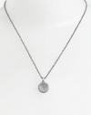 Michael Kors MKJ2120 Silver Concave Pave Disc Pendant Necklace