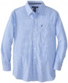 Nautica Big Boys' Long Sleeve Stripe Hanging Shirt, Medium Blue, 18