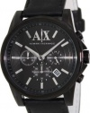Armani Exchange Banks Black Dial Black Ion-plated Mens Watch AX2098