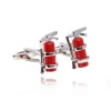 Digabi Men's Jewelry Delicate Extinguisher Shape Design Cufflinks Cuff Gifts for Men Color Sliver and Red
