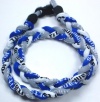 NEW! 20 Medium Size Royal Blue Gray White Tornado Necklace With Case