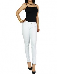 Womens Sexy Stretchy Snake Skin Textured Full Length Low Rise White Jean Pants