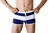 eMayLu Men's Solid Swimwear Strips Soft Fashion Swimming Trunks (DeepBlue Size M)