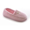 Womens/Ladies Floral Embroidered Terry Fleece Moccasin Slippers