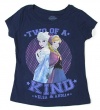 Disney's Frozen Youth Girl's Two of a Kind T-Shirt - Navy (Lrg 12/14)