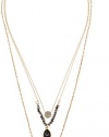 Kenneth Cole New York Delicates Pave Circle and Teardrop Crystal Three Row Necklace, 16''+3'' Extender