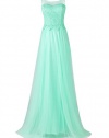 Sheer Sweetheart Neckline Lace Celebrity Dress for Girls (M,Mint)