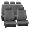 FH-PU007115 Deluxe Leatherette Car Seat Covers, Airbag compatible and Rear Split, Gray color