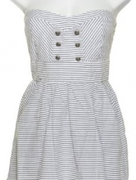 TRIXXI Sweetheart Pinstripe Sailor Dress w/ Buttons [24B4247IBI], WHTBL104, 5