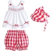 Urparcel Baby Girls Sleeveless Tops Plaid Shorts Scarf Bowknot Outfits Sets 1-3y