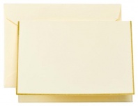 Crane & Co. Gold Hand Bordered Ecruwhite Note (CN1216A)