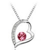 LadyHouse High-Grade Crystal Hollow-Out Peach Heart Necklace(C4)