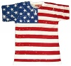 American Flag T-Shirt - USA Flag Distressed Full Body Adult T-Shirt
