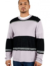 Armani Collezioni Men's Crewneck Striped Sweater Pink