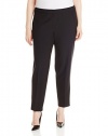 DKNYC Women's Plus-size Straight Ankle Ponte Back Pant