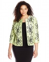 Kasper Women's Plus-Size Embroidered Sheath Jacket