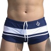 Linemoon Men's Anchor Boxer Swimming Trunks with Tie Inside Fashion Elastic Swimwear