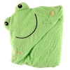 Luvable Friends Animal Face Hooded Woven Terry Baby Towel, Frog