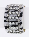Chic Chelsea Leather Crystal Bracelet (Zebra)