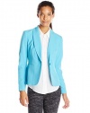 Nine West Women's Shawl Collar 1 Button Suit Jacket, Aqua, 4