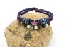 November's Chopin Fashion Metal Flower Pendant Colorful Beads Ring Multistrand Leather Braided Bracelet