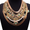 Girl Era Womens Luxury Palace Pear and Gem Created Wide Chunky Collar Fashion Necklace