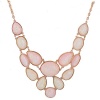 Real Spark Teardrop Bead Temperamental Charming Bubble Bid Chunky Statement Necklace Pink
